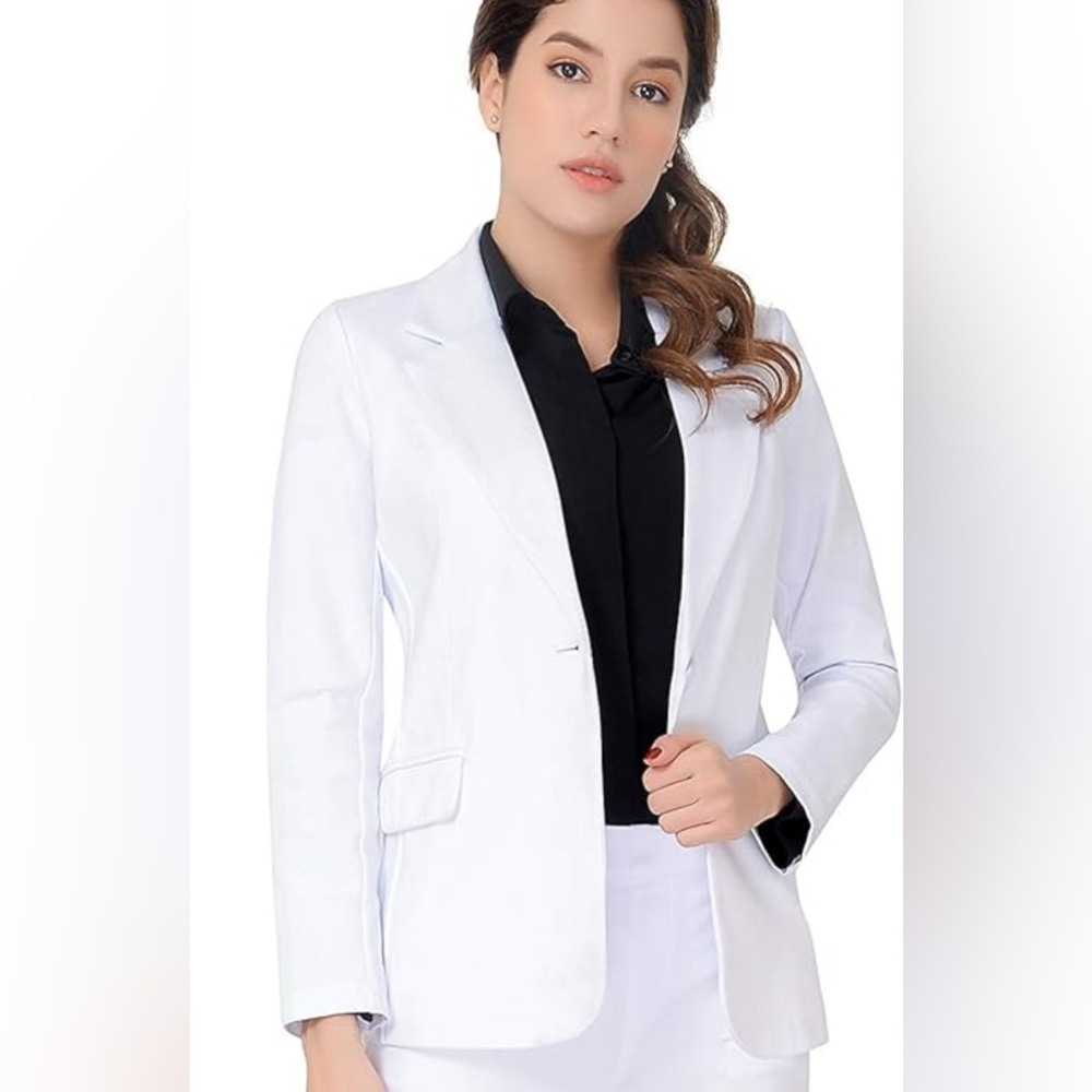 Marycrafts Women’s Business Blazer Suit White Jacket Coat Size 12 DR599C NWT
